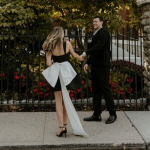 SACHIN & BABI Blaine Black Bow Mini Dress 8